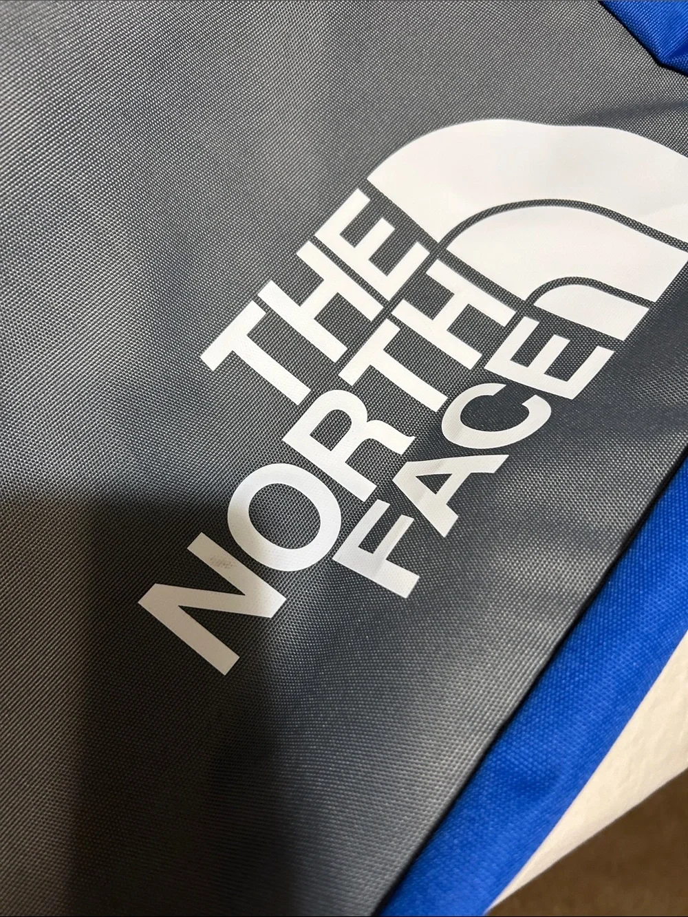 The North Face Gray and Blue Logo Tote